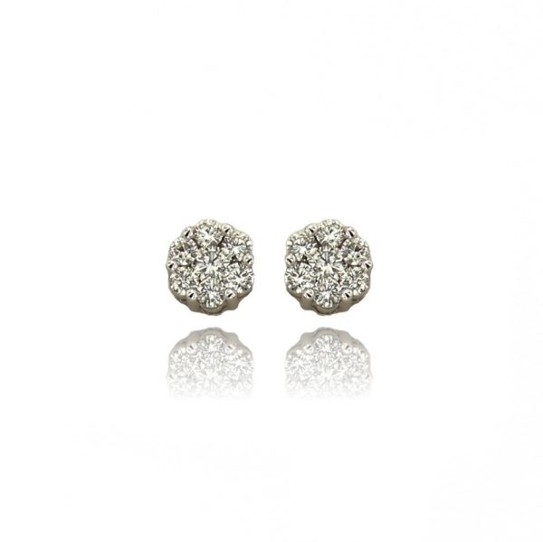 Diamond Stud 10k White Gold Earrings